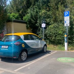 Auf diesem Bild sieht man das E-Car der Stadt Babenhausen.