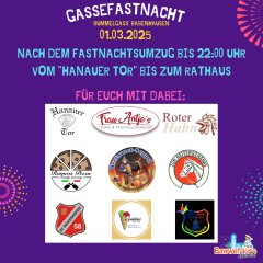 Flyer mit Veranstaltern der Gassefastnacht