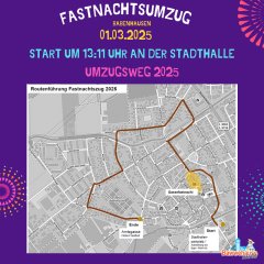 Fastnachtsumzug - Plan wo er lang verläuft